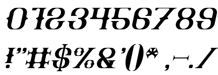 The Bartender Italic Font OTHER CHARS