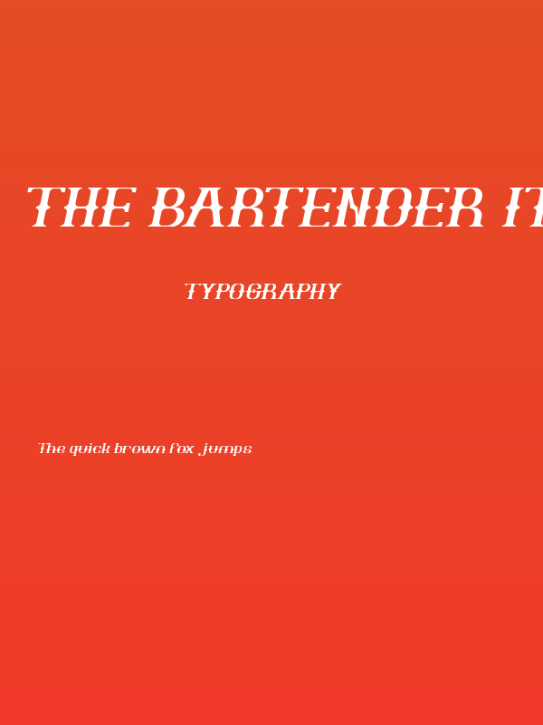 The Bartender Italic Poster