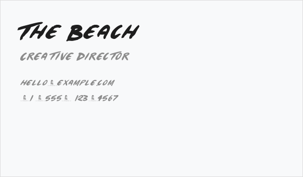 The Beach Business Card