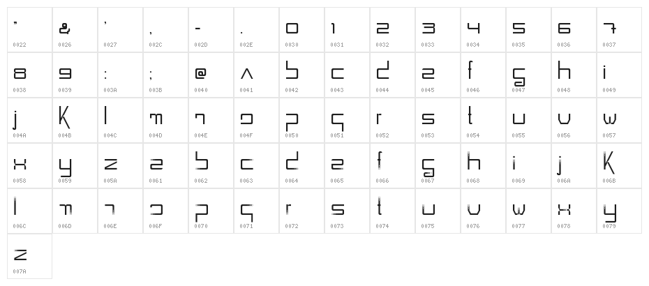 The Belt Regular Character Map