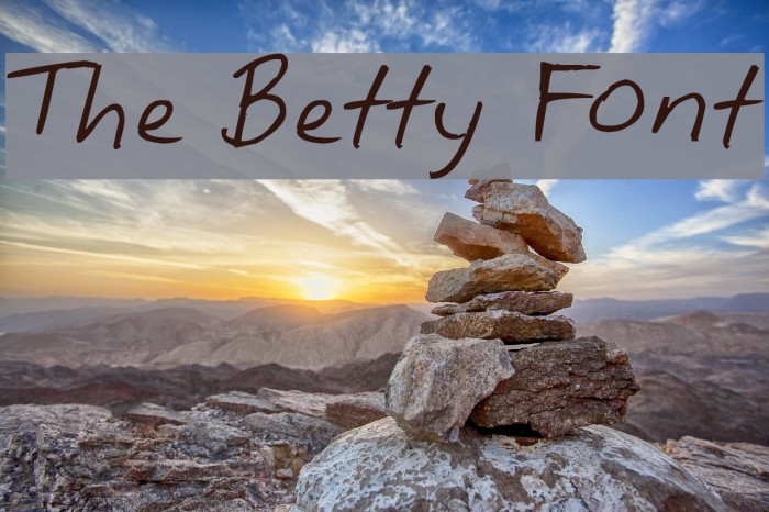 The Betty Font Font examples