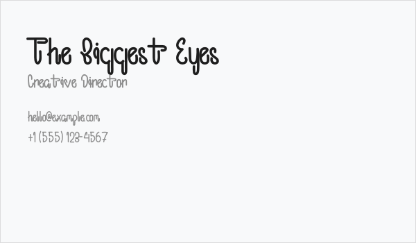 The Biggest Eyes Business Card