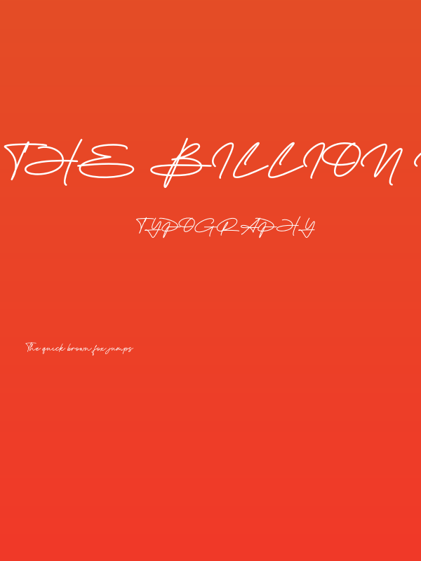 The Billion Monoline Poster