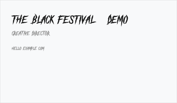 The Black Festival - DEMO Business Card