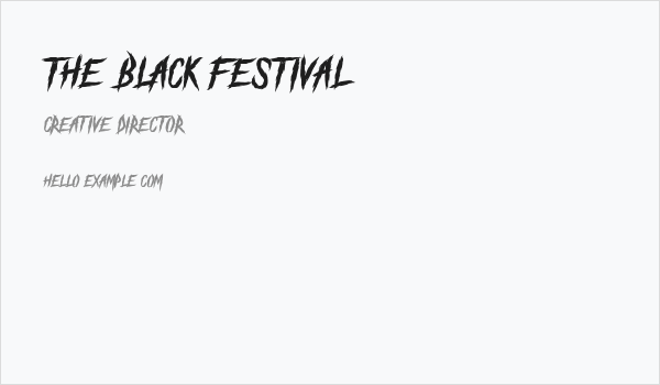 The Black Festival Business Card