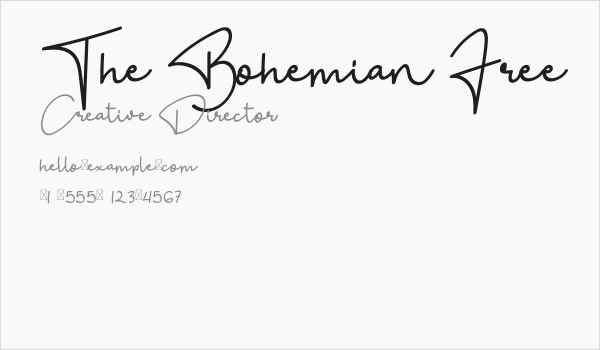 The Bohemian Free Business Card