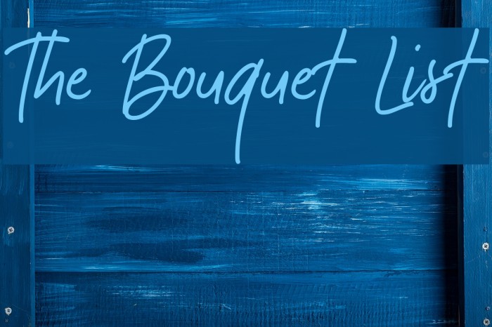 The Bouquet List Font examples