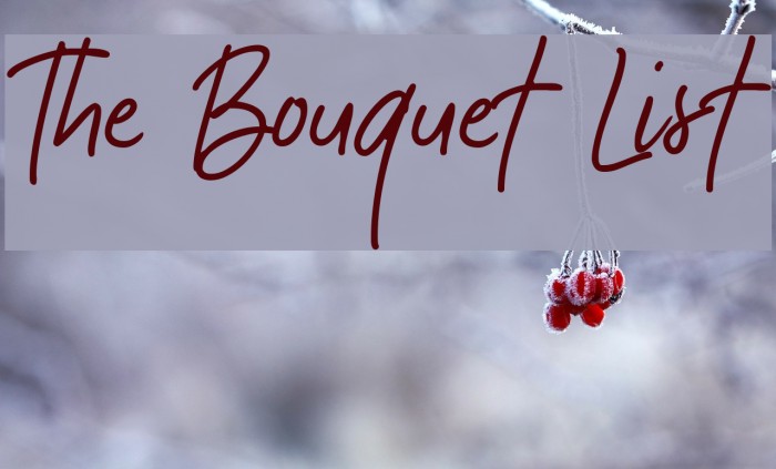 The Bouquet List Font examples