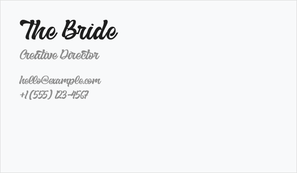 The Bride Business Card