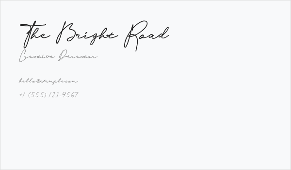 The Bright Road Business Card