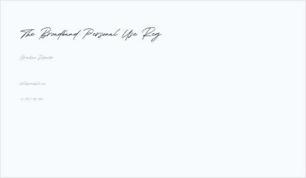 The Broadband Personal Use Reg Business Card