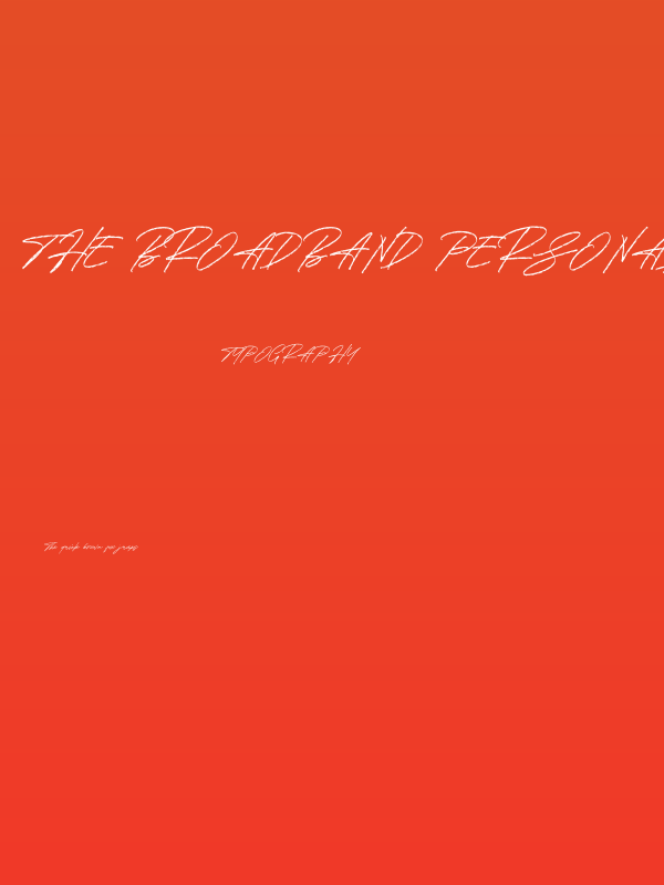 The Broadband Personal Use Reg Poster