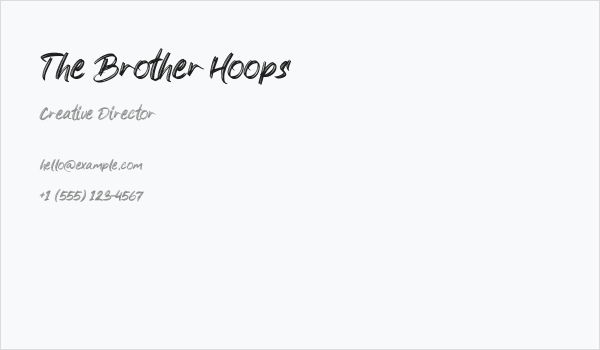 The Brother Hoops Business Card