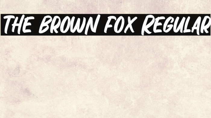 The Brown Fox Regular Example 3
