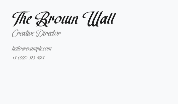 The Brown Wall Business Card