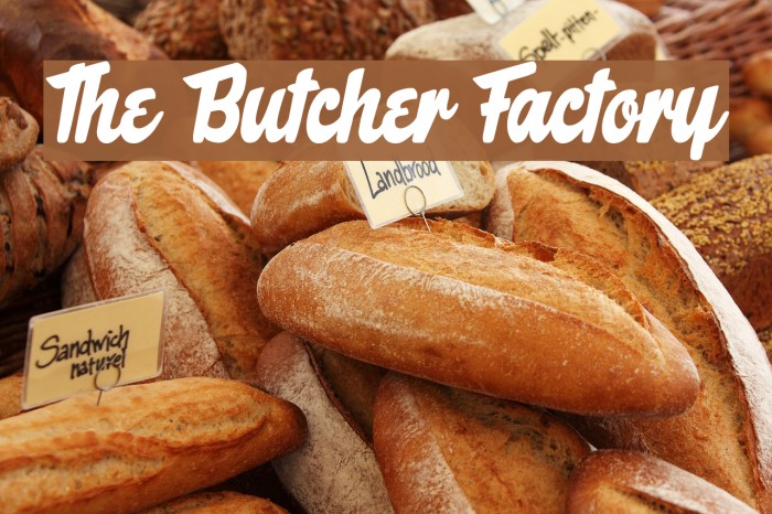 The Butcher Factory Font examples