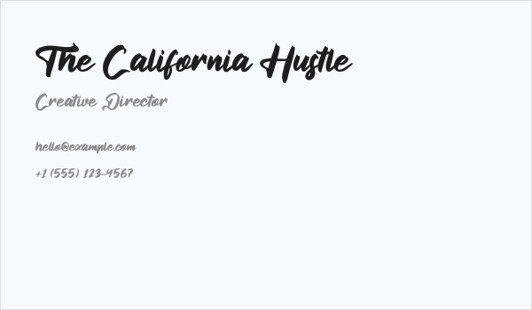 The California Hustle Business Card