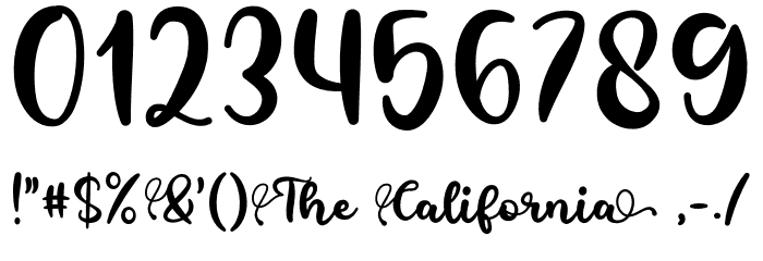 The CaliforniaDemo Font OTHER CHARS