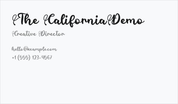 The CaliforniaDemo Business Card