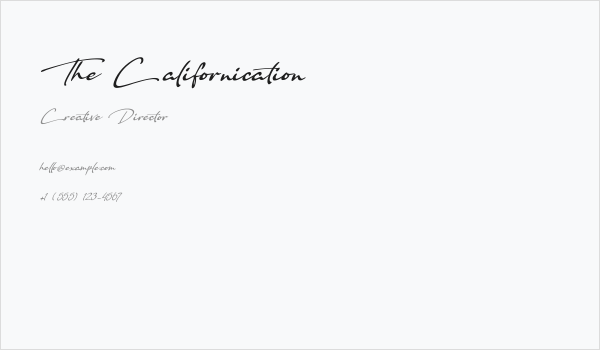 The Californication Business Card