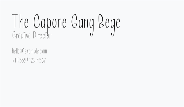 The Capone Gang Bege Business Card