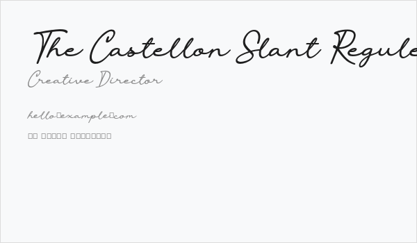 The Castellon Slant Reguler Business Card
