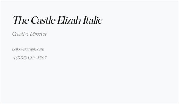 The Castle Elizah Italic Business Card