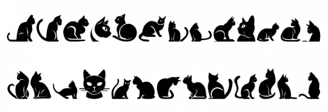 The Cats of South St Caratteri MINUSCOLO