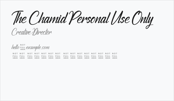 The Chamid Personal Use Only Business Card