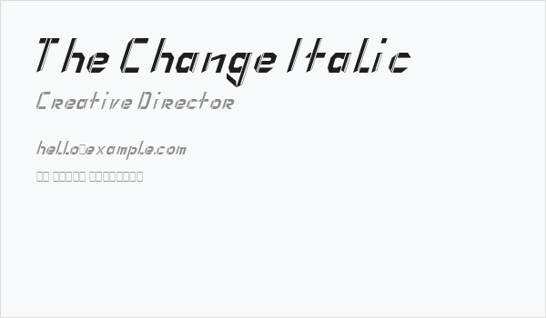 The Change Italic Business Card