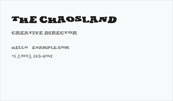 The Chaosland Business Card