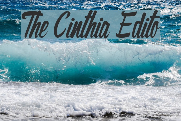 The Cinthia Edito Font examples
