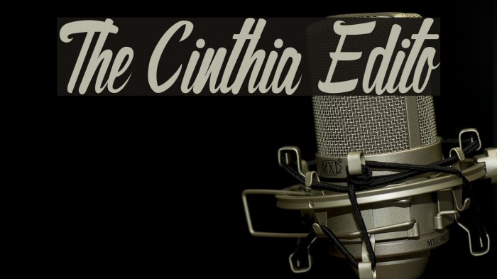 The Cinthia Edito Font examples