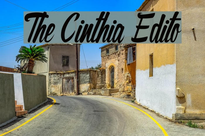 The Cinthia Edito Font examples