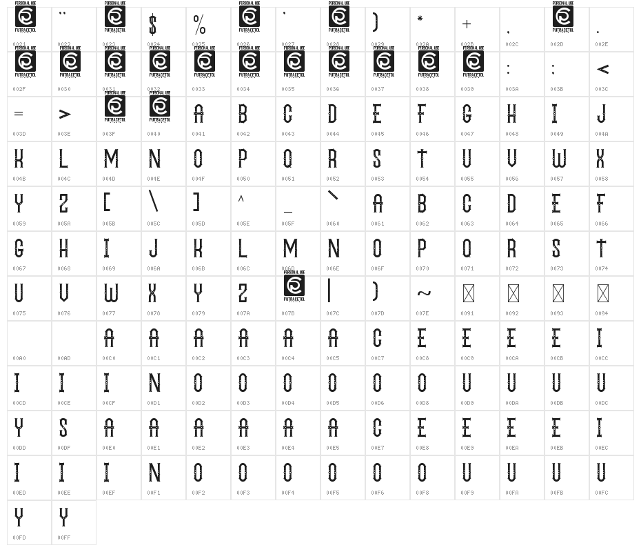 The Circus Show FreeVersion Character Map
