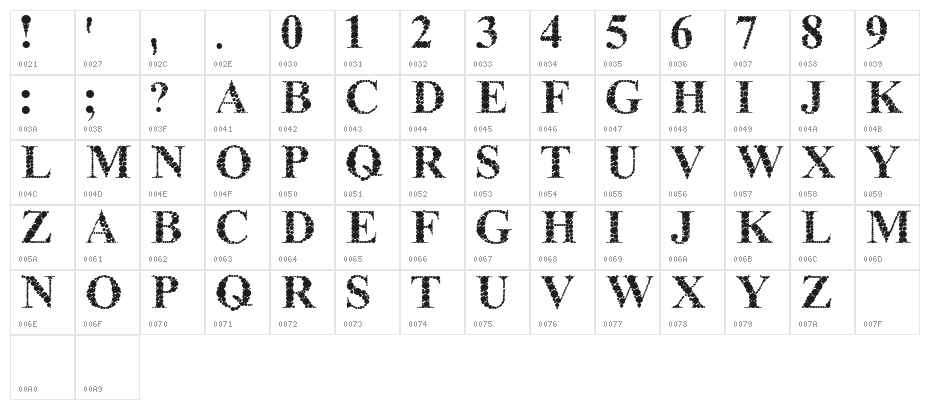 The Classy Dots Character Map