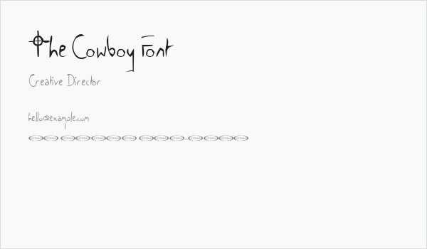 The Cowboy Font Business Card