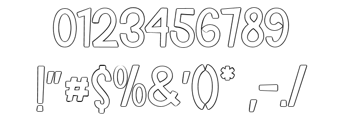 The Crafty ! Outline Font OTHER CHARS