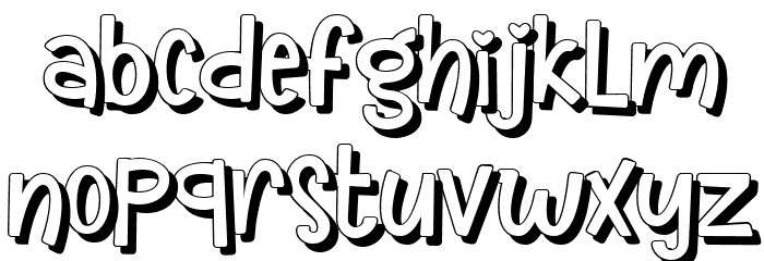 The Crafty ! Shadow Font LOWERCASE