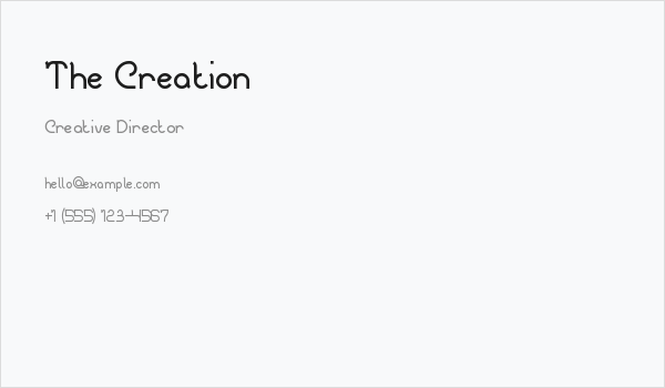 The Creation Business Card