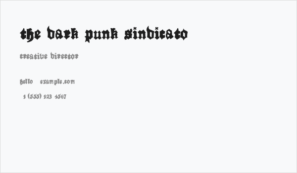 The Dark Punk Sindicato Business Card