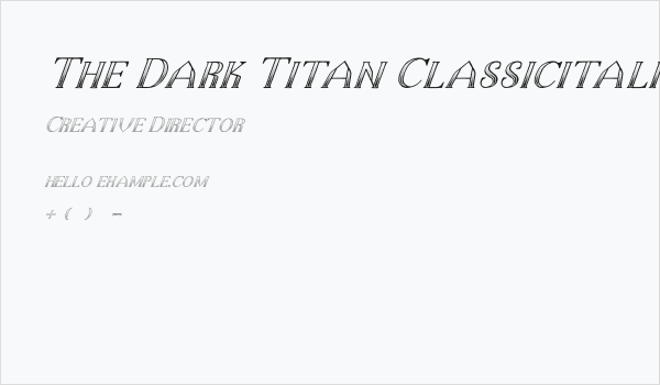 The Dark Titan Classicitalic Business Card