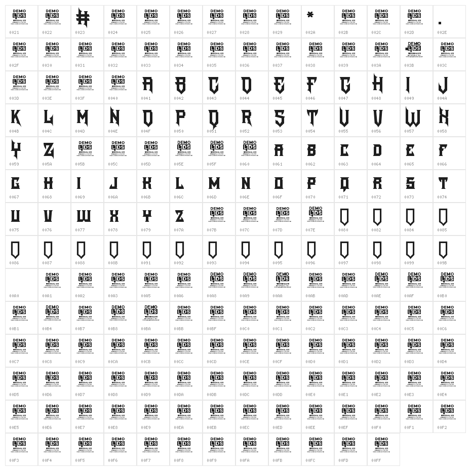 The Darkest Night Gothic Character Map