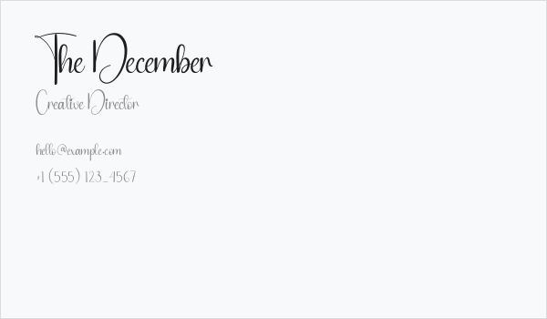 The December Business Card