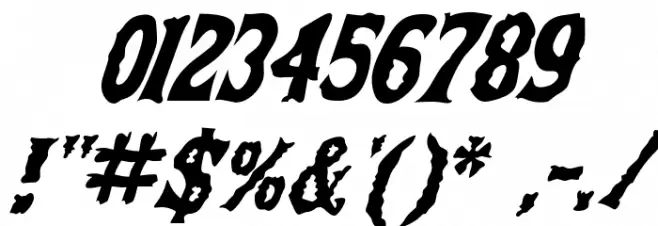 The Deep Horror! Font OTHER CHARS