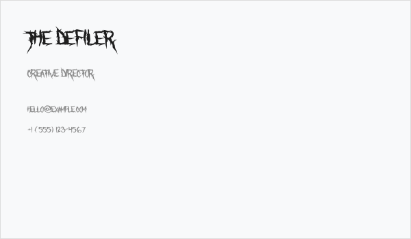 The Defiler Business Card