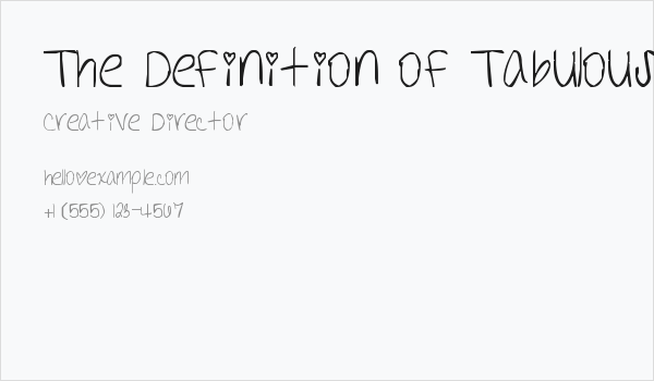 The Definition of Tabulous Business Card