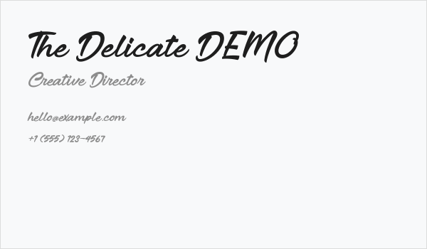 The Delicate DEMO Business Card