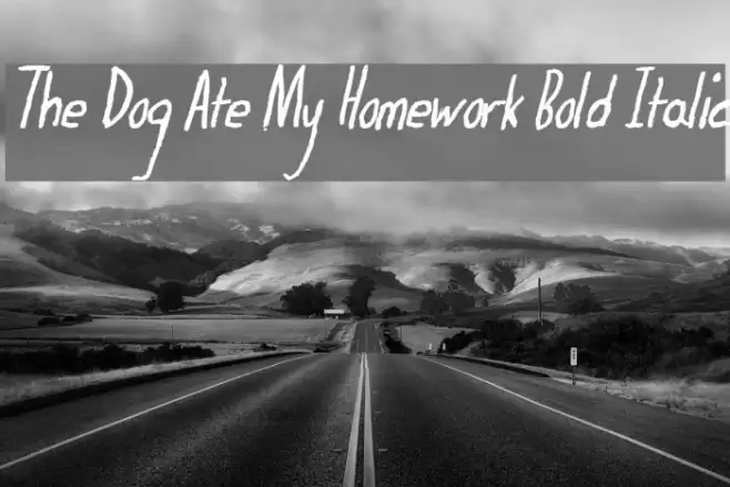 The Dog Ate My Homework Bold Italic Font examples