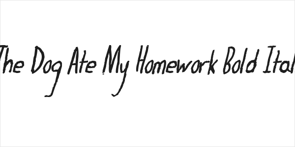 The Dog Ate My Homework Bold Italic Logo